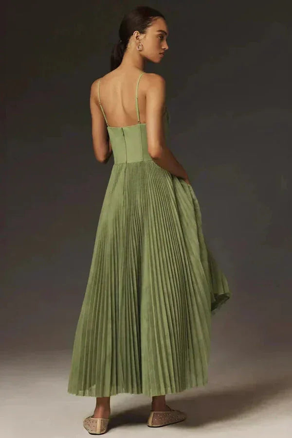 Elena | Cosy Pleated Corset Midi Races Dresses