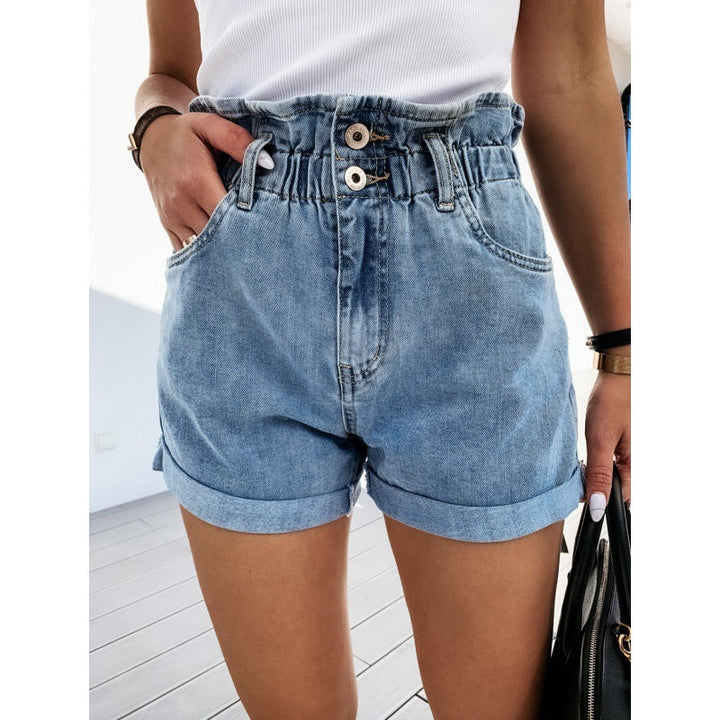 Elena | Polished High-Waisted Roll-Cuff Shorts