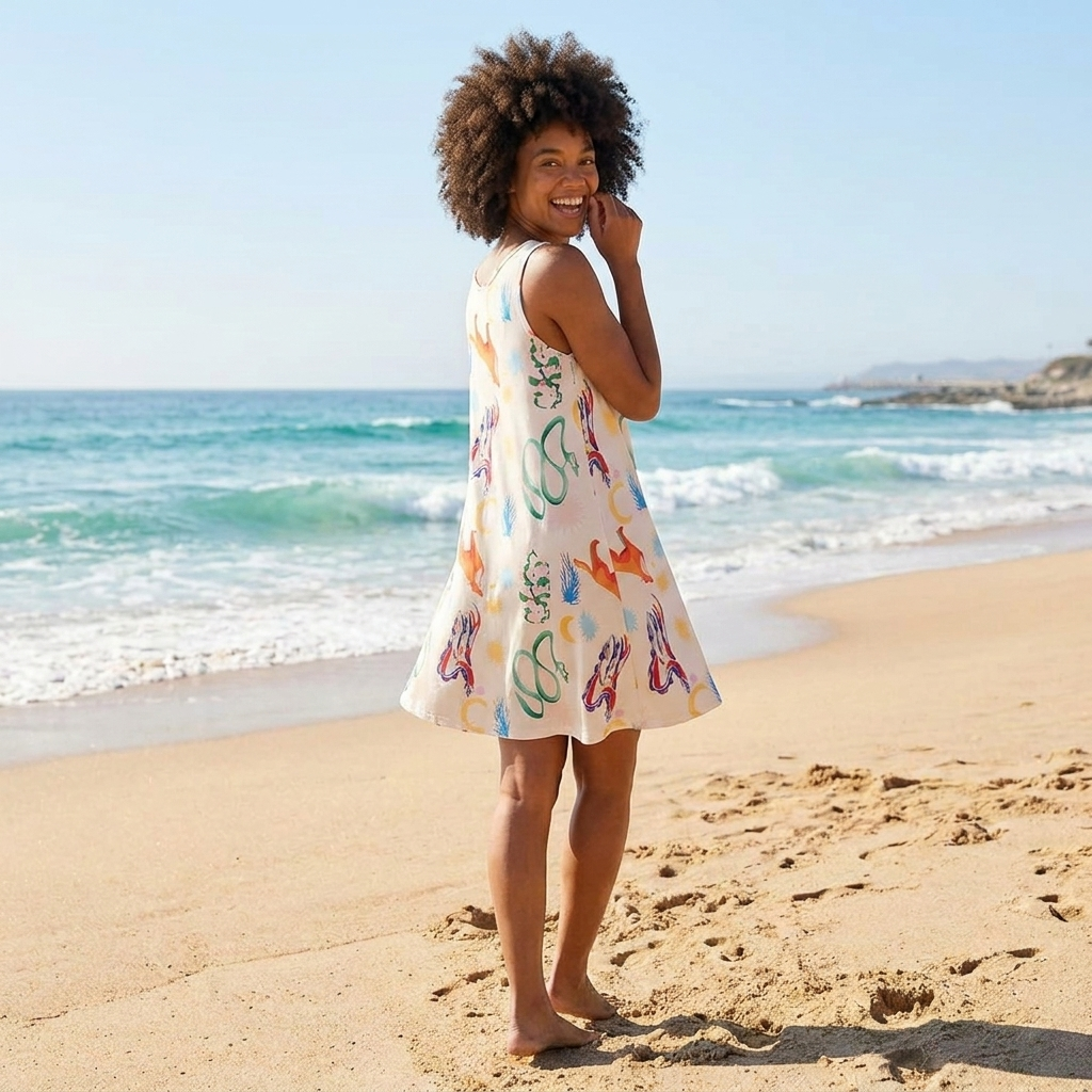 Elena | Refined Printed A-Line Summer Dress