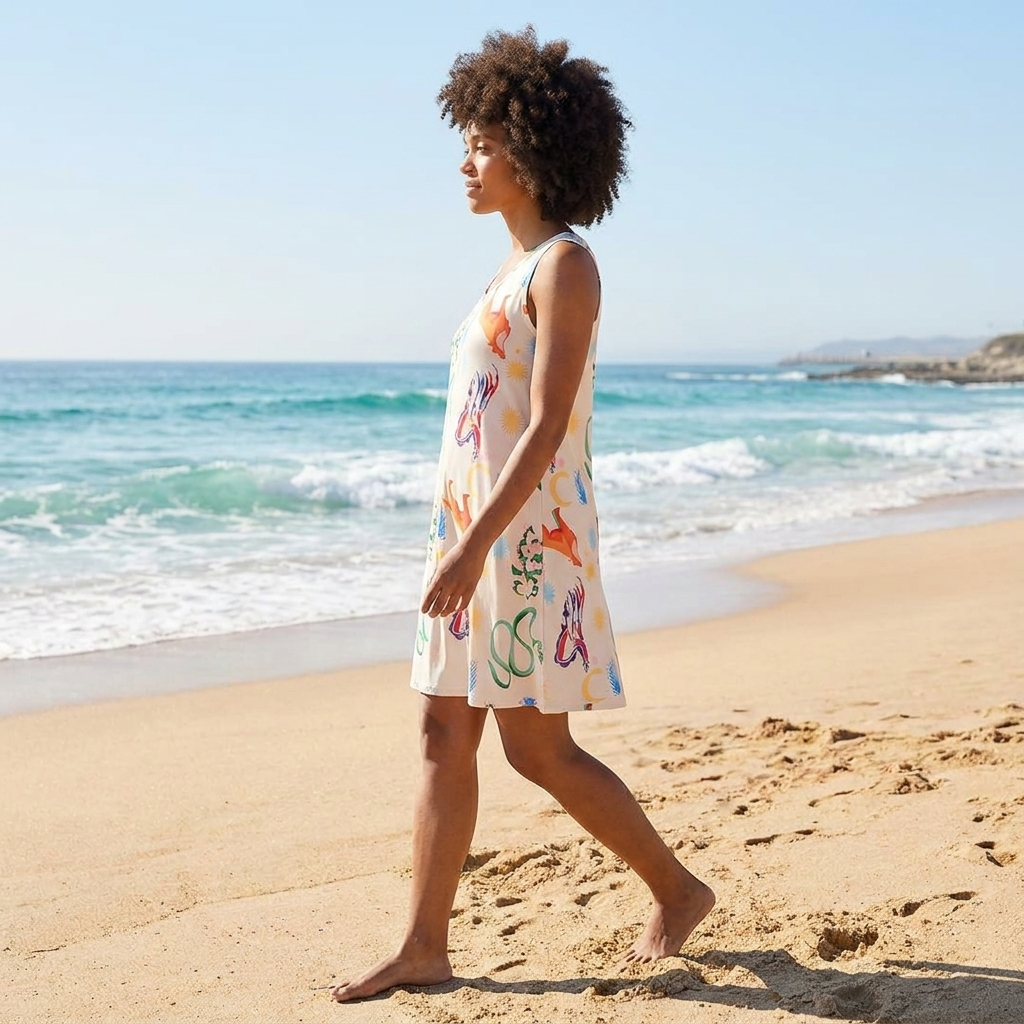 Elena | Refined Printed A-Line Summer Dress