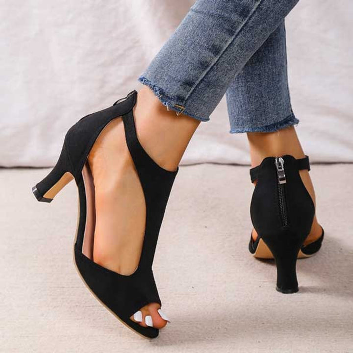 Elena | Relaxed Ankle Strap Open-Toe High Heels