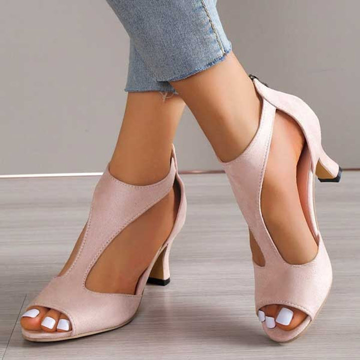 Elena | Relaxed Ankle Strap Open-Toe High Heels