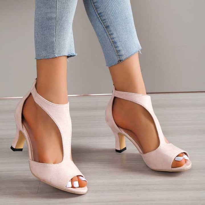 Elena | Relaxed Ankle Strap Open-Toe High Heels