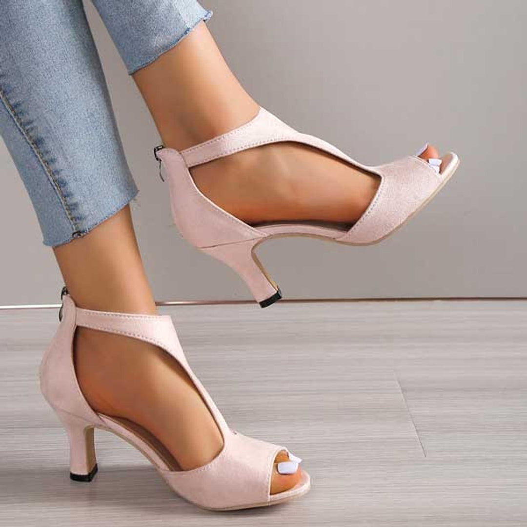 Elena | Relaxed Ankle Strap Open-Toe High Heels