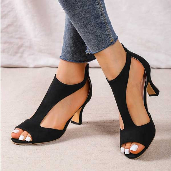 Elena | Relaxed Ankle Strap Open-Toe High Heels