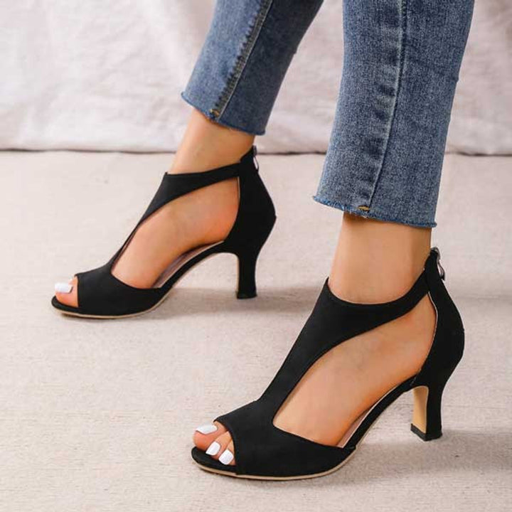 Elena | Relaxed Ankle Strap Open-Toe High Heels