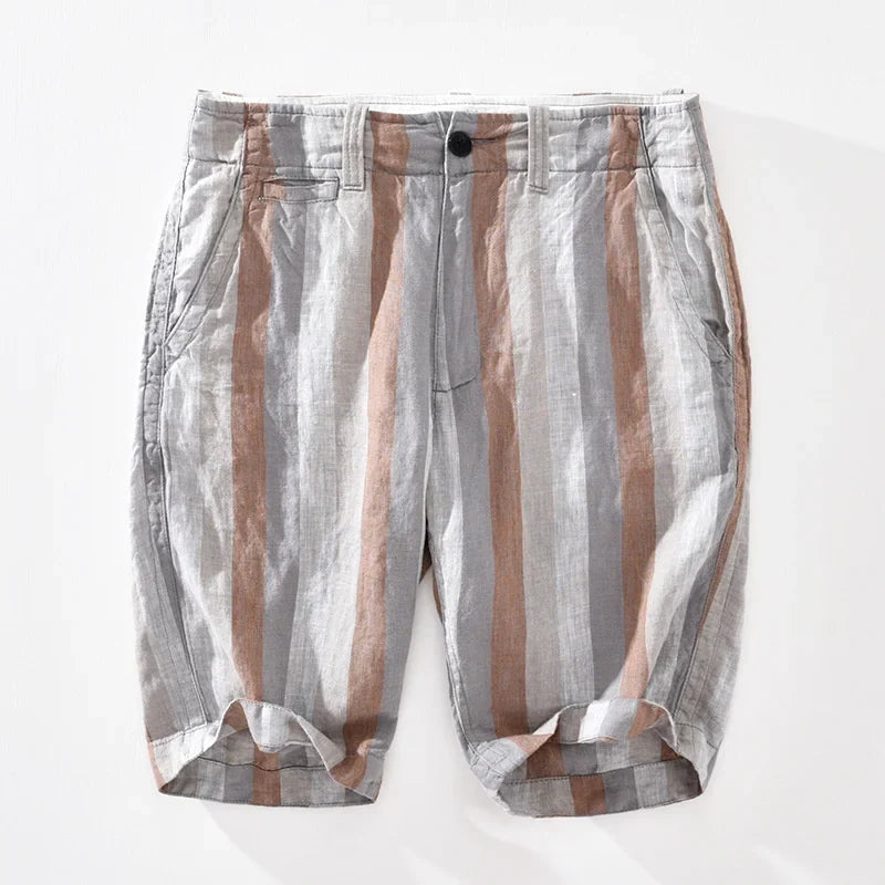 Eli | Tailored Striped Summer Linen Shorts