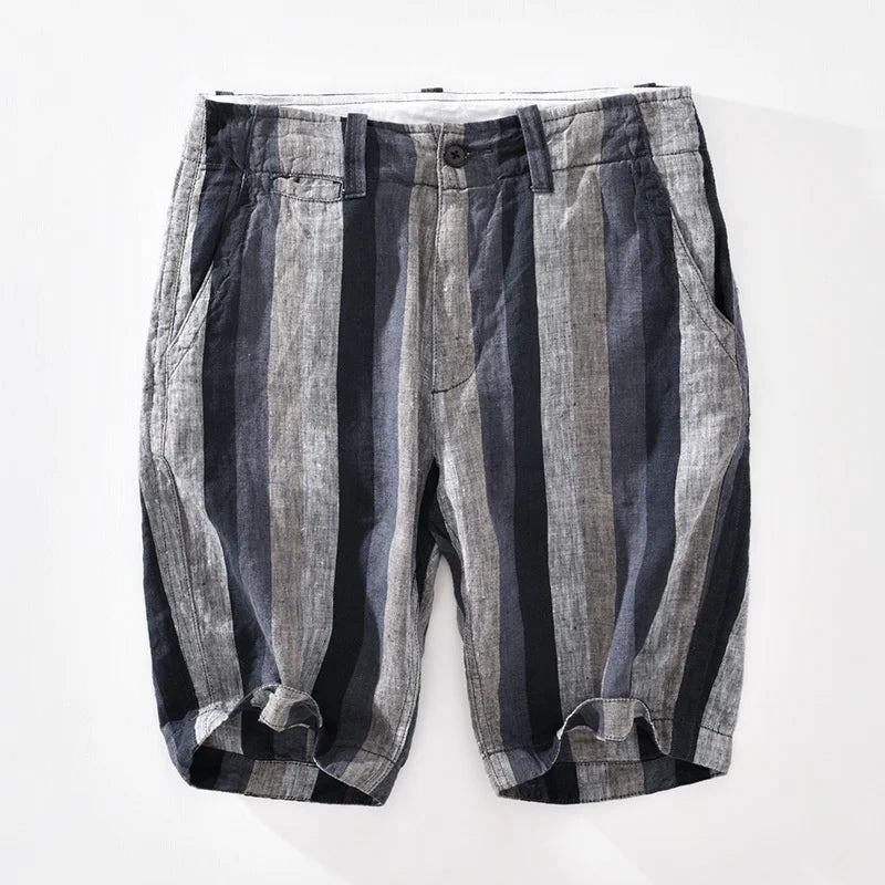 Eli | Tailored Striped Summer Linen Shorts
