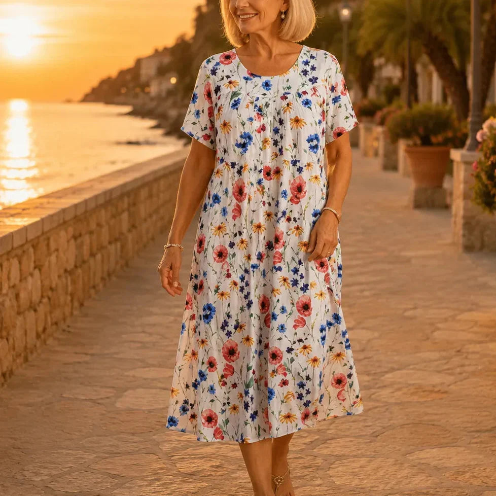 Eliana | Stylish Floral Midi Summer Dresses with Pockets