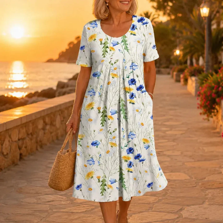 Eliana | Stylish Floral Midi Summer Dresses with Pockets