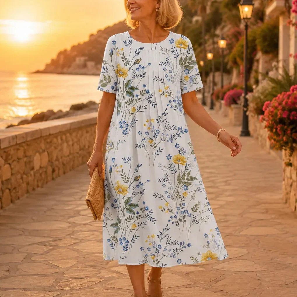 Eliana | Stylish Floral Midi Summer Dresses with Pockets