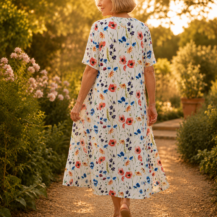 Eliana | Stylish Floral Midi Summer Dresses with Pockets