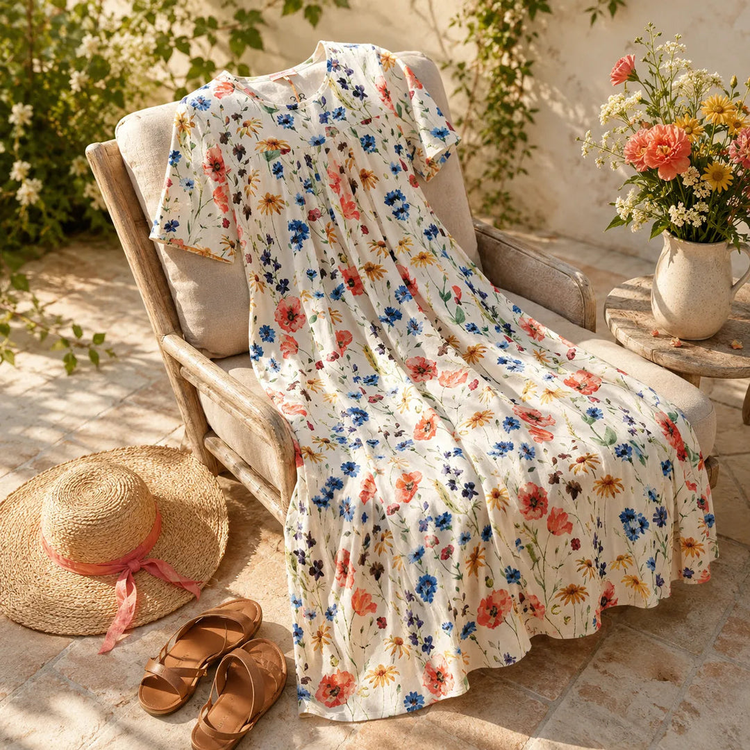 Eliana | Stylish Floral Midi Summer Dresses with Pockets
