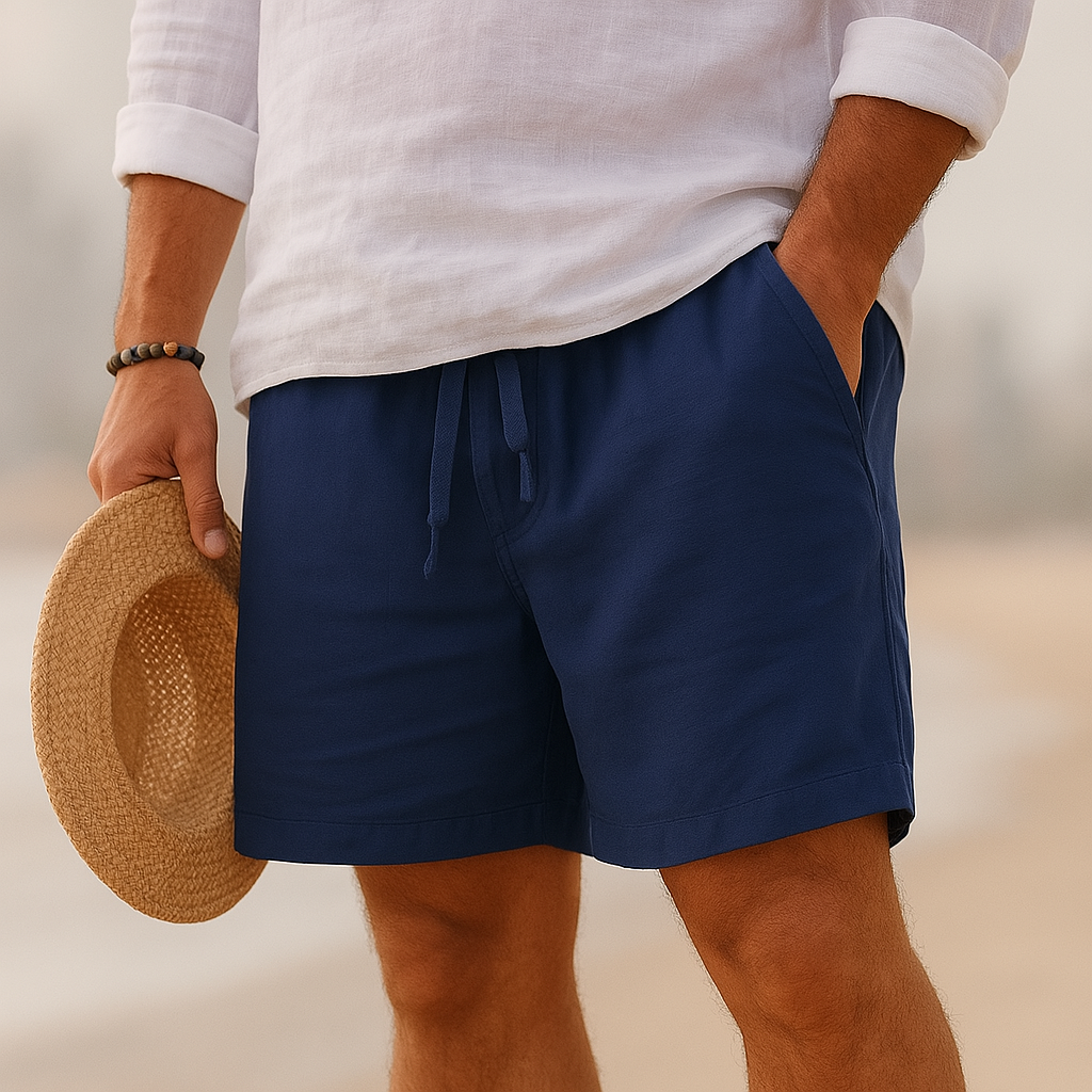 Elias | Classic Linen Shorts with Drawstring Waist for Summer