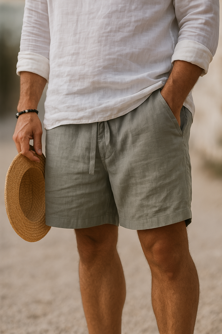 Elias | Classic Linen Shorts with Drawstring Waist for Summer
