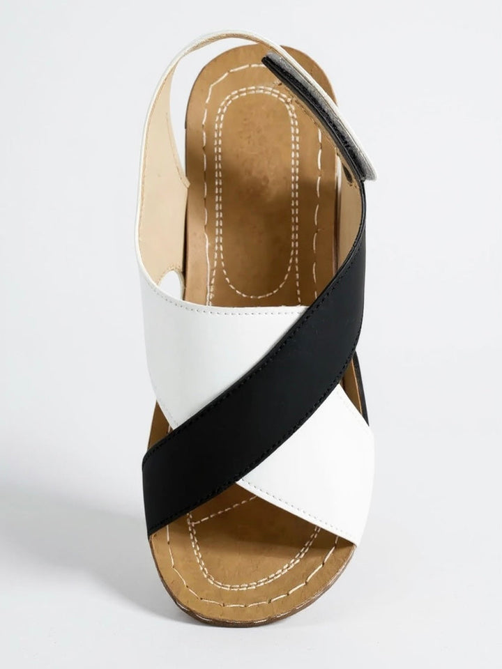 Elizabeth | Chic Cross Strap Platform Wedges Sandals