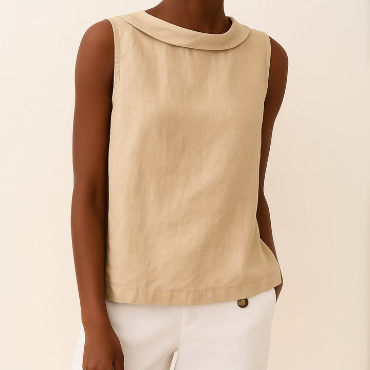 Elizabeth | Cosy Roll Neck Sleeveless Summer Tops