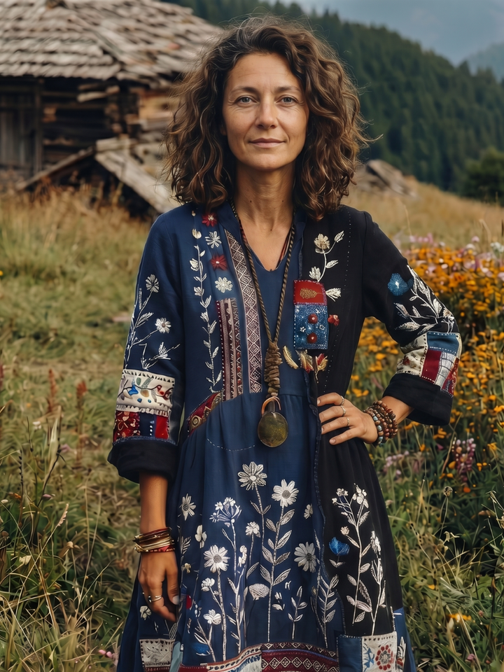 Elizabeth | Polished Embroidered Boho Dress Midi Dress