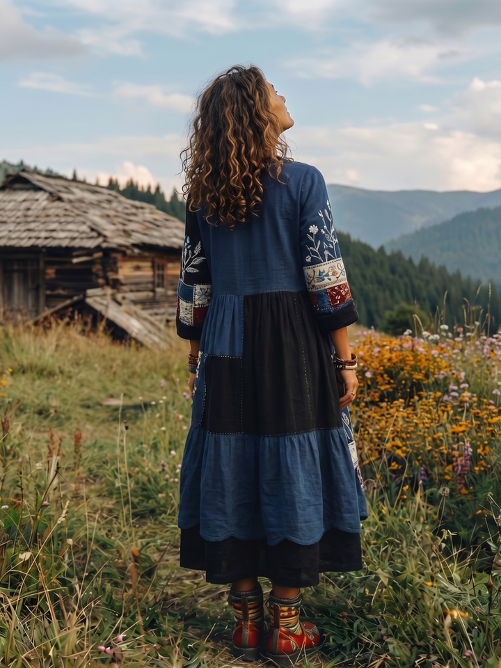 Elizabeth | Polished Embroidered Boho Dress Midi Dress