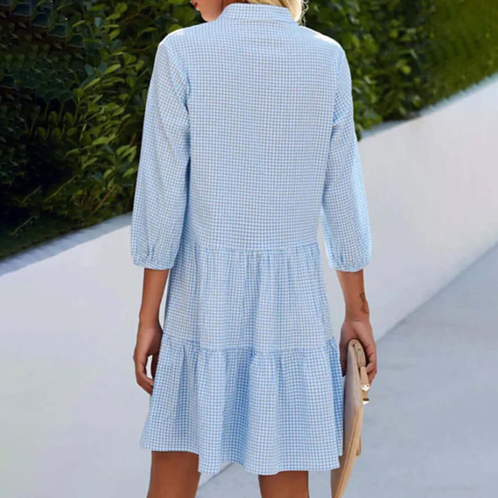 Elizabeth | Relaxed Tiered Button-Down Gingham Dress
