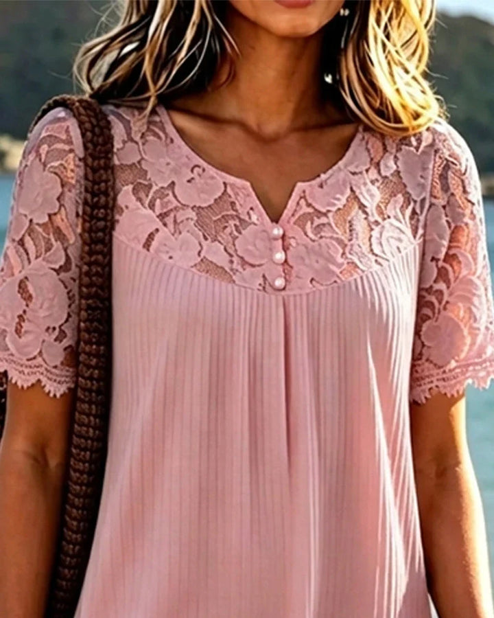 Elizabeth | Timeless Lace Trim Midi Summer Dresses