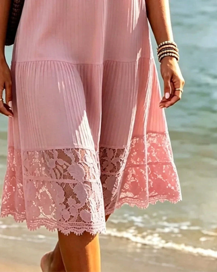 Elizabeth | Timeless Lace Trim Midi Summer Dresses