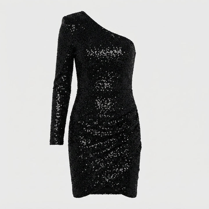 Ella | Timeless One-Shoulder Sequin Dress with Ruched Mini Skirt