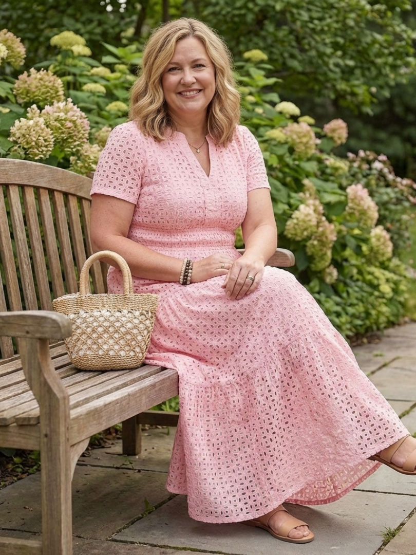 Ellie | Chic Eyelet Tiered Summer Dresses Midi