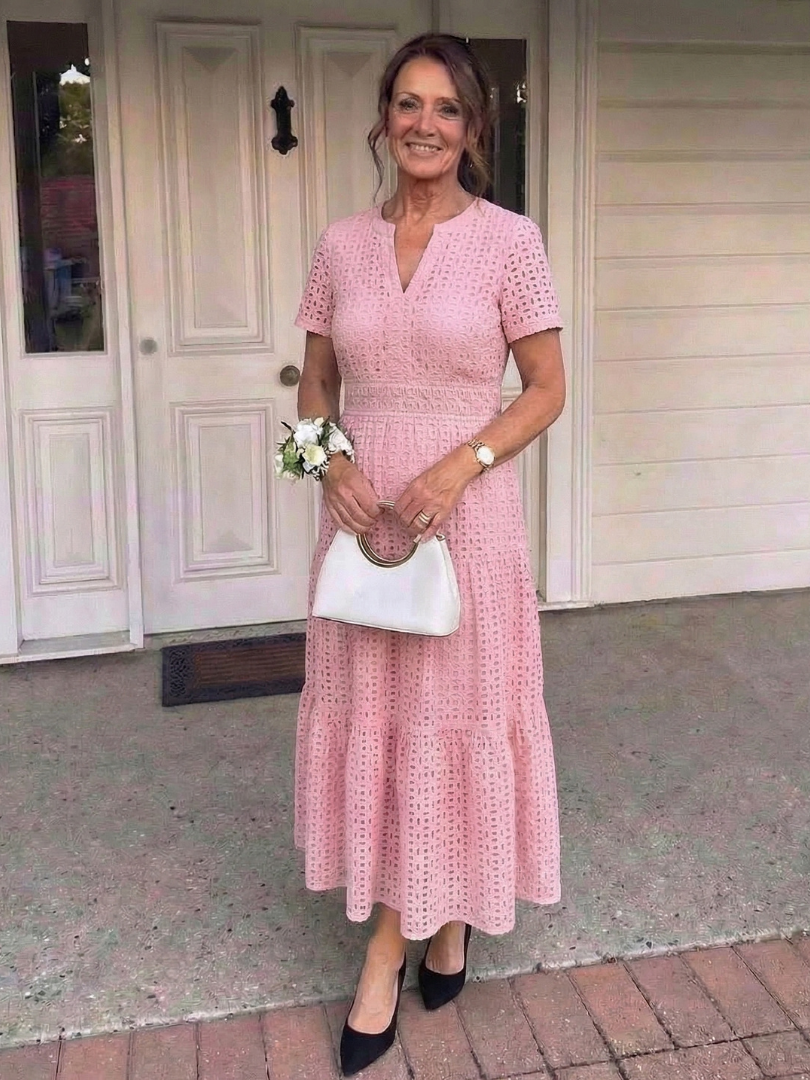 Ellie | Chic Eyelet Tiered Summer Dresses Midi
