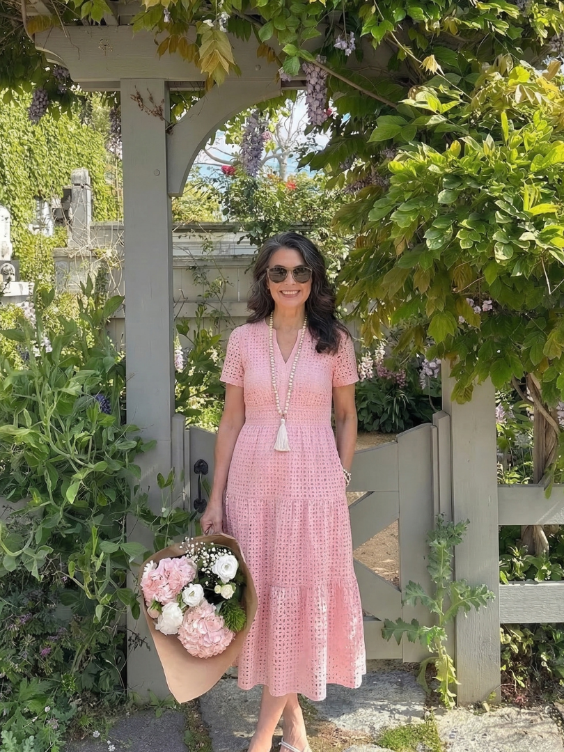 Ellie | Chic Eyelet Tiered Summer Dresses Midi