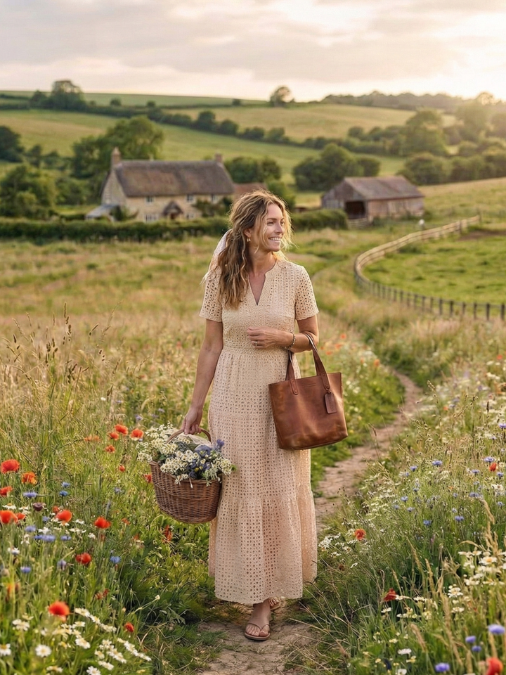 Ellie | Chic Eyelet Tiered Summer Dresses Midi