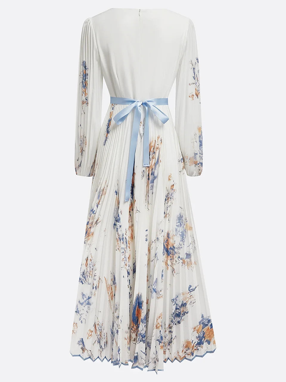 Ellie | Effortless Floral V-Neck Puff Sleeve Race Dress