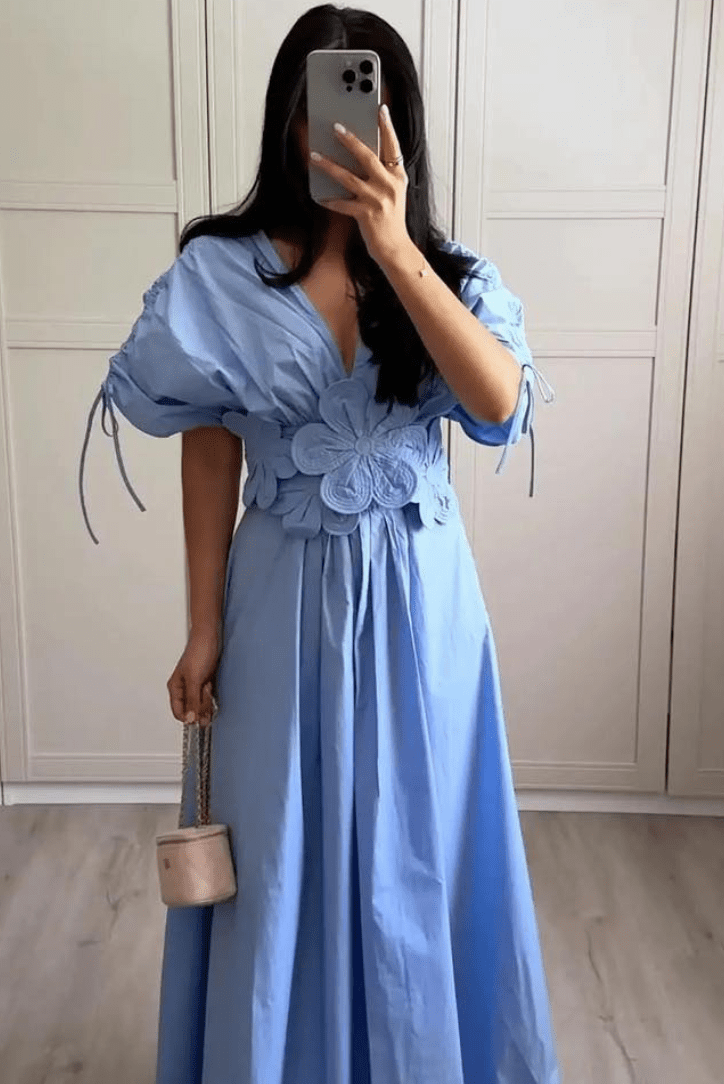Ellie | Sophisticated Floral Appliqué Maxi Summer Dresses