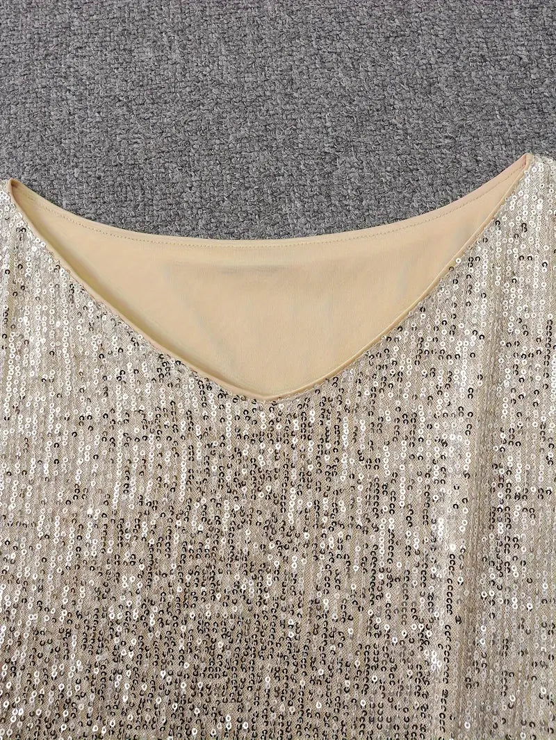Elodie | Refined Off-Shoulder Sequin Dress with Batwing Sleeves