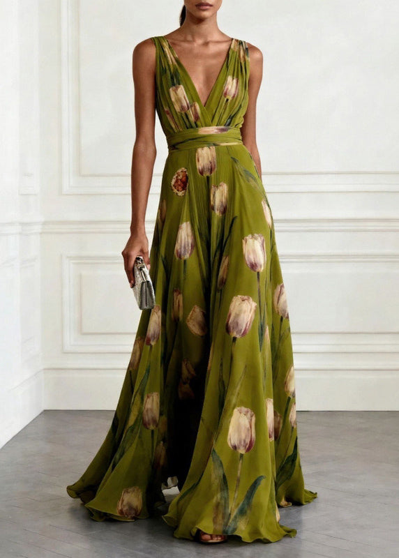 Eloise | Chic Floral Print Races Dress Maxi Gown
