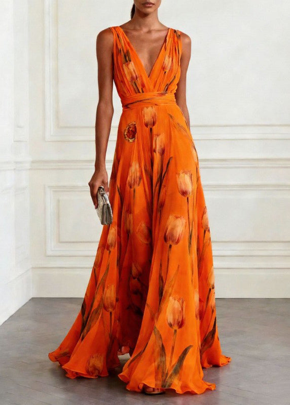 Eloise | Chic Floral Print Races Dress Maxi Gown
