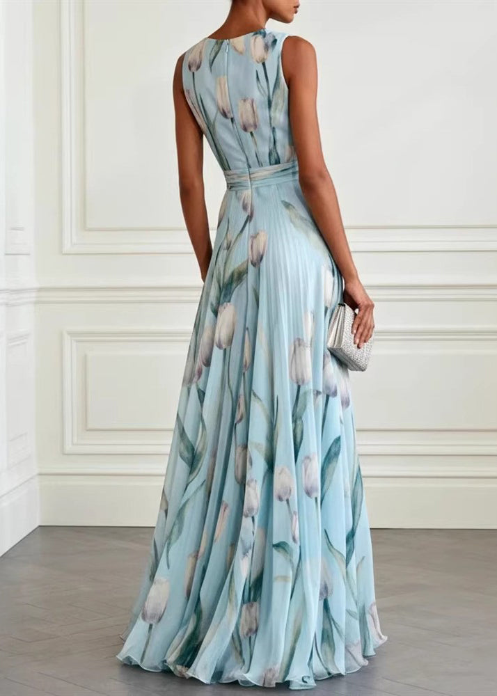 Eloise | Chic Floral Print Races Dress Maxi Gown