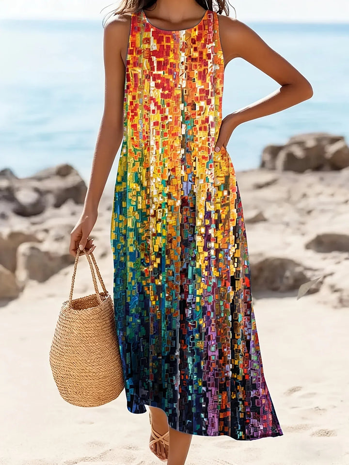 Eloise | Effortless Sleeveless Paisley Maxi Boho Dress