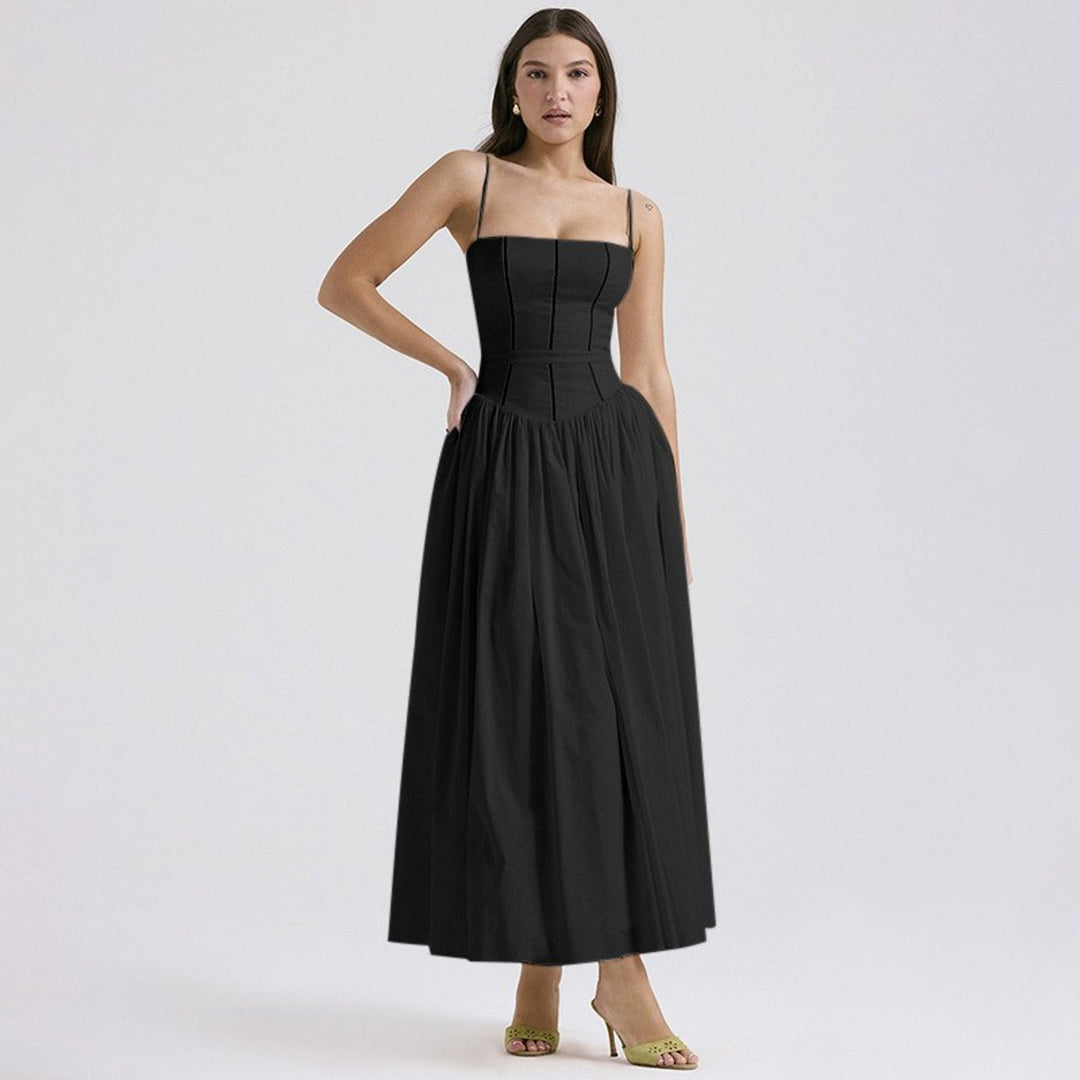 Eloise | Elegant Corset Bodice Flowy Midi Races Dresses