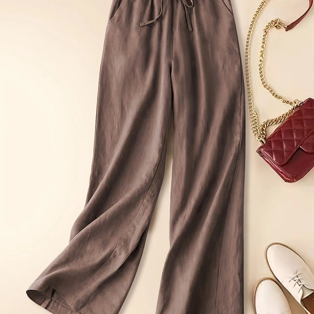 Eloise | Timeless Wide Leg Drawstring Linen Pants