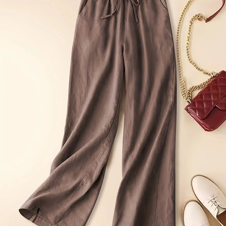 Eloise | Timeless Wide Leg Drawstring Linen Pants