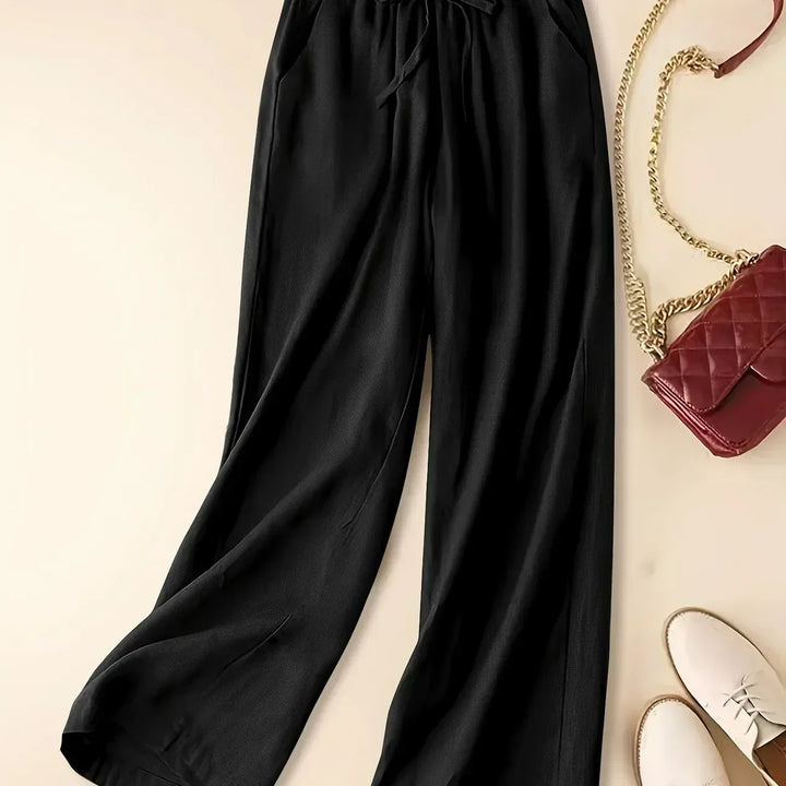 Eloise | Timeless Wide Leg Drawstring Linen Pants