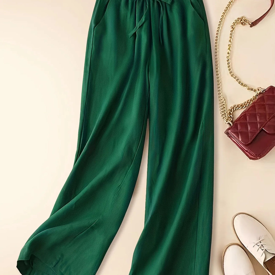 Eloise | Timeless Wide Leg Drawstring Linen Pants