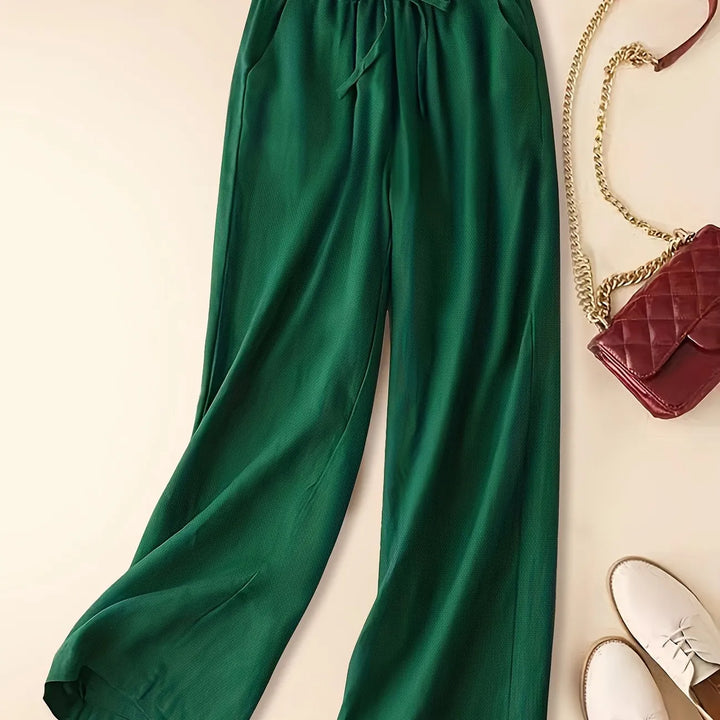 Eloise | Timeless Wide Leg Drawstring Linen Pants