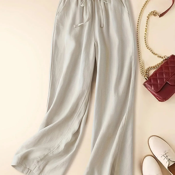 Eloise | Timeless Wide Leg Drawstring Linen Pants