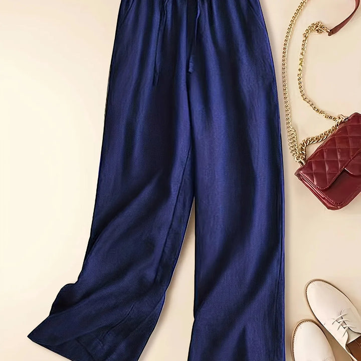 Eloise | Timeless Wide Leg Drawstring Linen Pants
