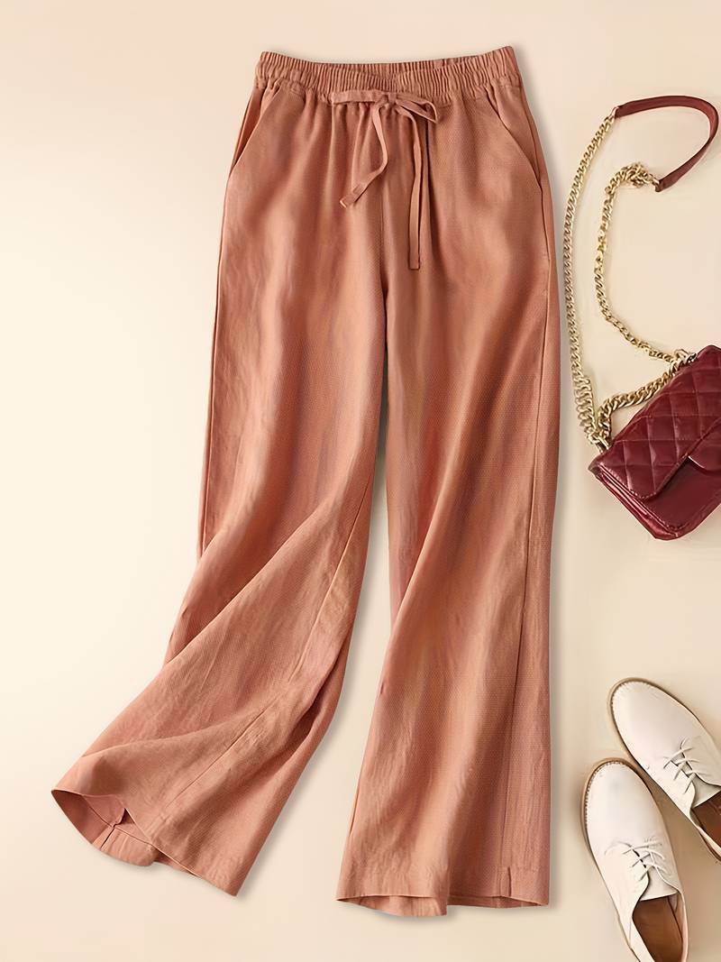 Eloise | Timeless Wide Leg Drawstring Linen Pants