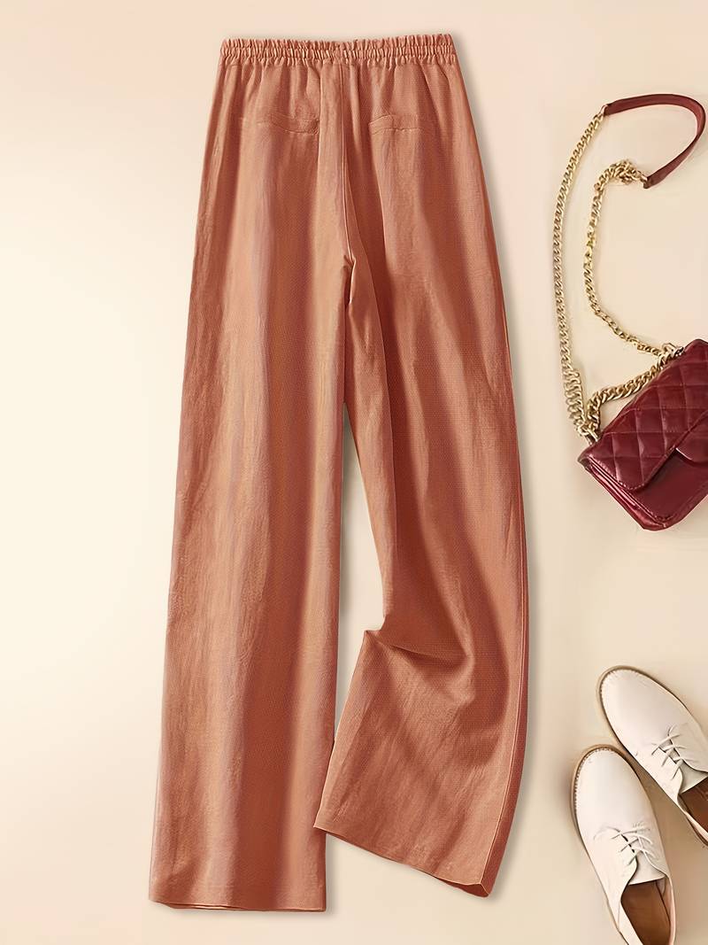 Eloise | Timeless Wide Leg Drawstring Linen Pants