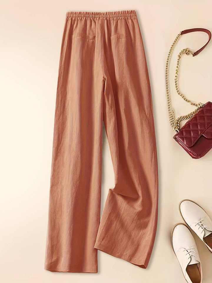 Eloise | Timeless Wide Leg Drawstring Linen Pants