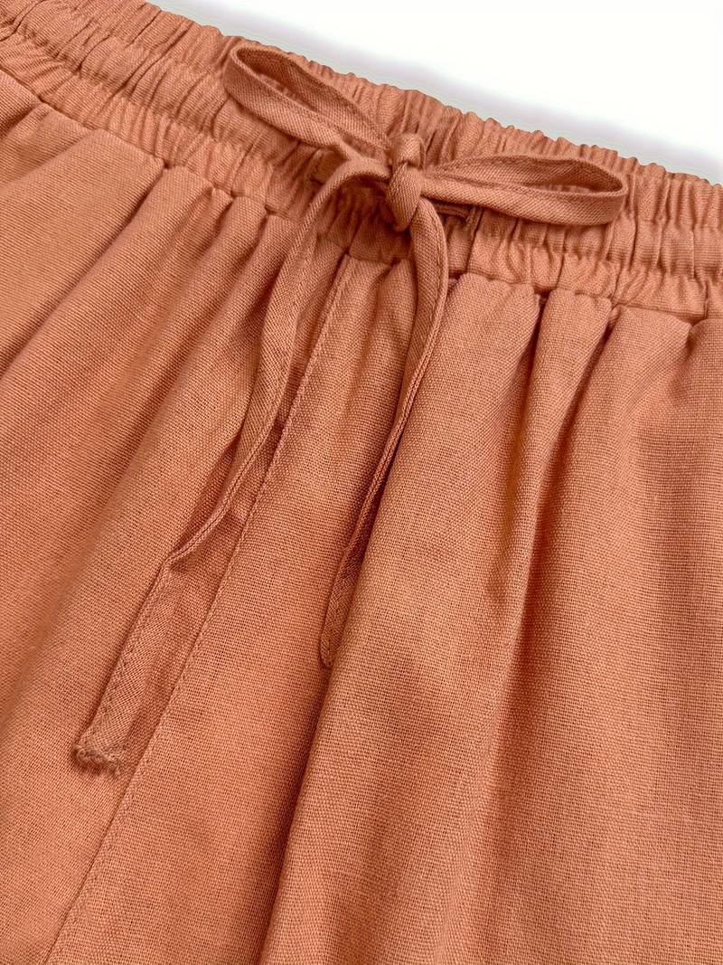 Eloise | Timeless Wide Leg Drawstring Linen Pants